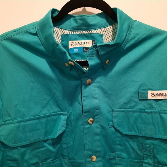Magellan Other - Magellan Fishing Mag Gear Shirt Men's Roll Tab Sleeve Vented Pocket Green Large